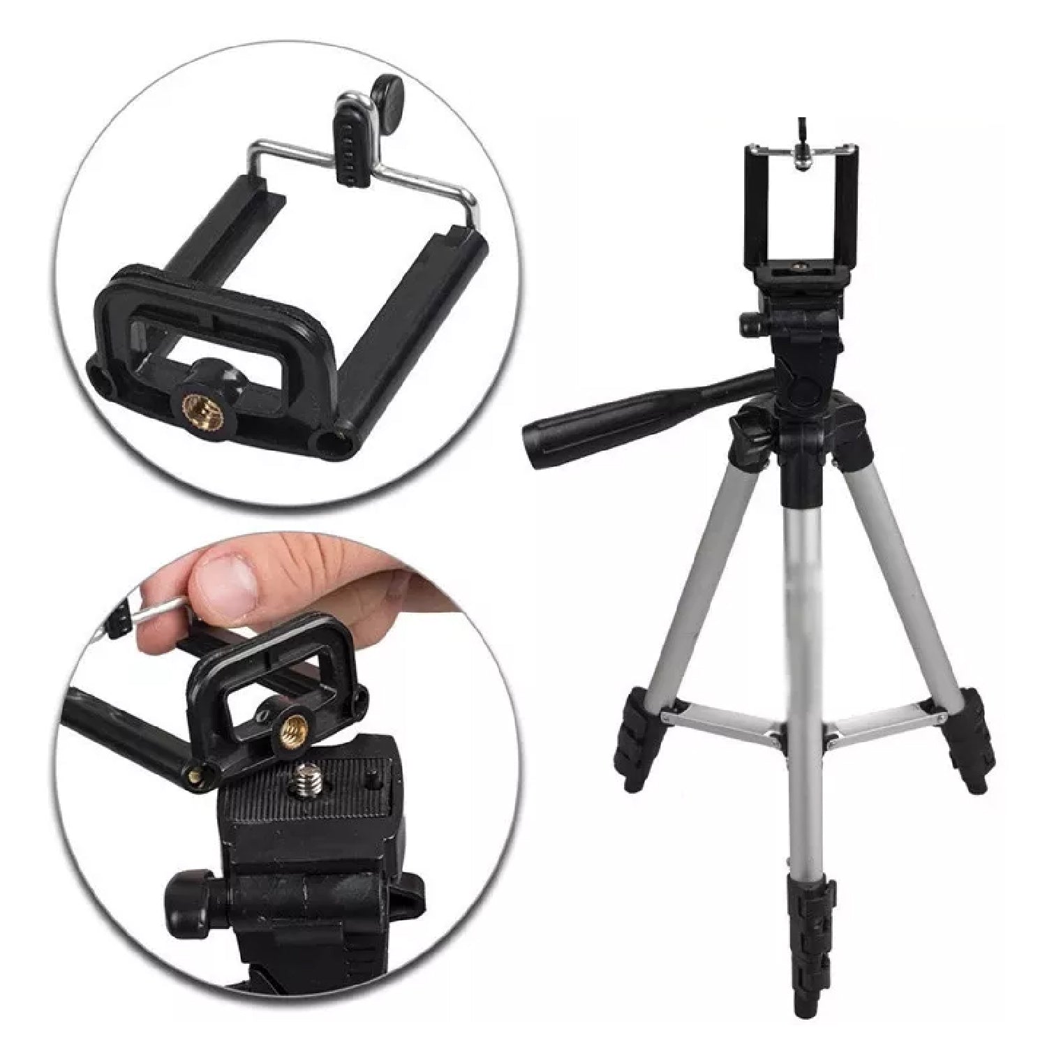 6253 Universal Lightweight Tripod with Mobile Phone Holder Mount & Carry Bag for All Smart Phones DeoDap 6253 Universal Lightweight Tripod with Mobile Phone Holder Mount & Carry Bag for All Smart Phones DeoDap